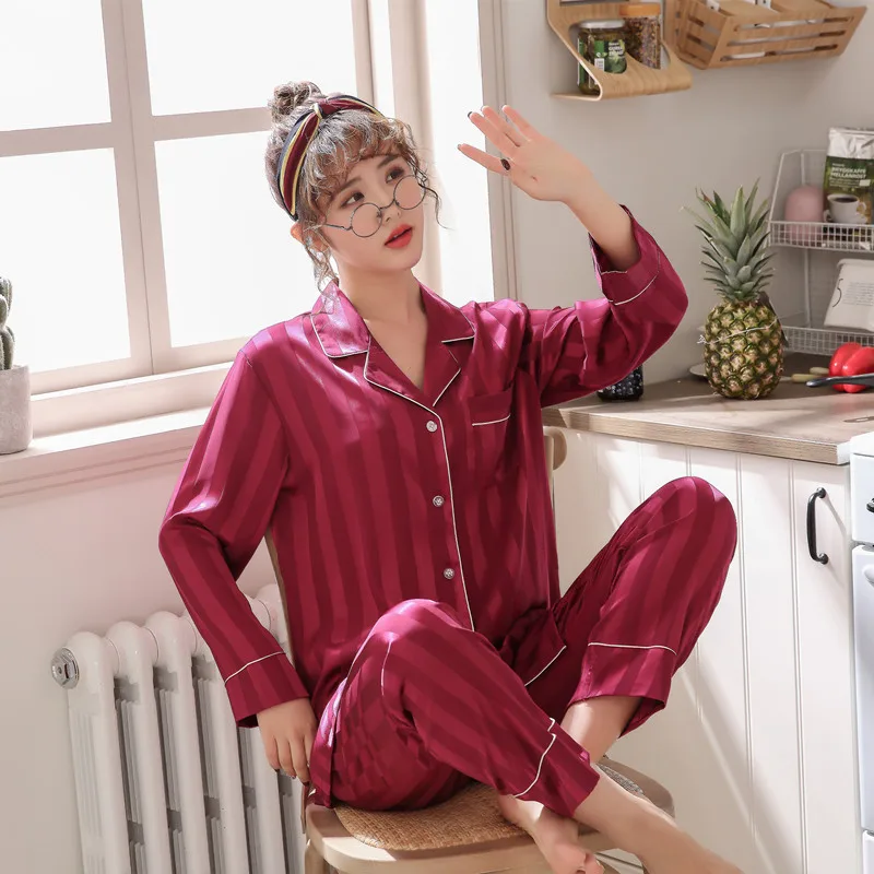 Набор атласных пижам FZSLCYIYI для пар мужчин и женщин рубашка брюки домашняя одежда