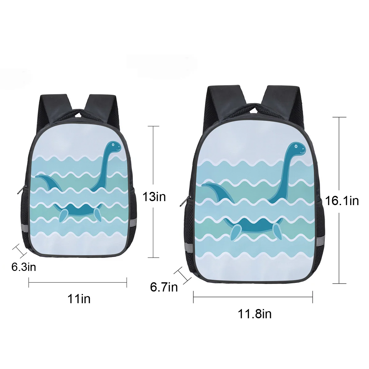 Волнистый динозавр мультипликационный Зеленый Рюкзак для колледжа походные