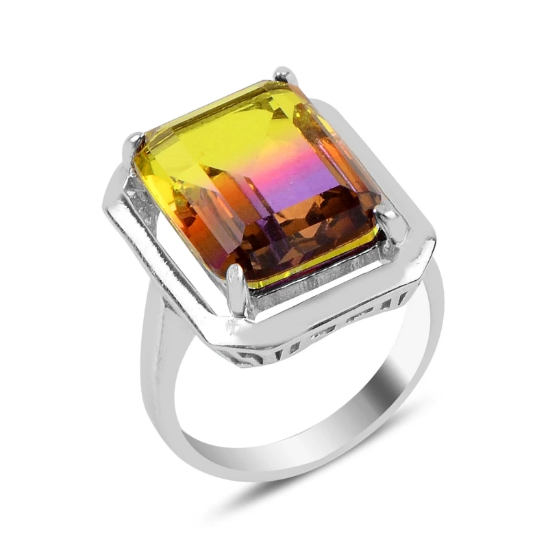 

Серебряное кольцо Silverlina с камнем из циркония двойного цвета