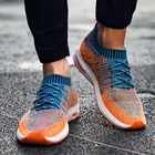 Кроссовки мужские вязаные на шнуровке, модная эластичная дышащая легкая спортивная обувь, удобные уличные кеды, 2022