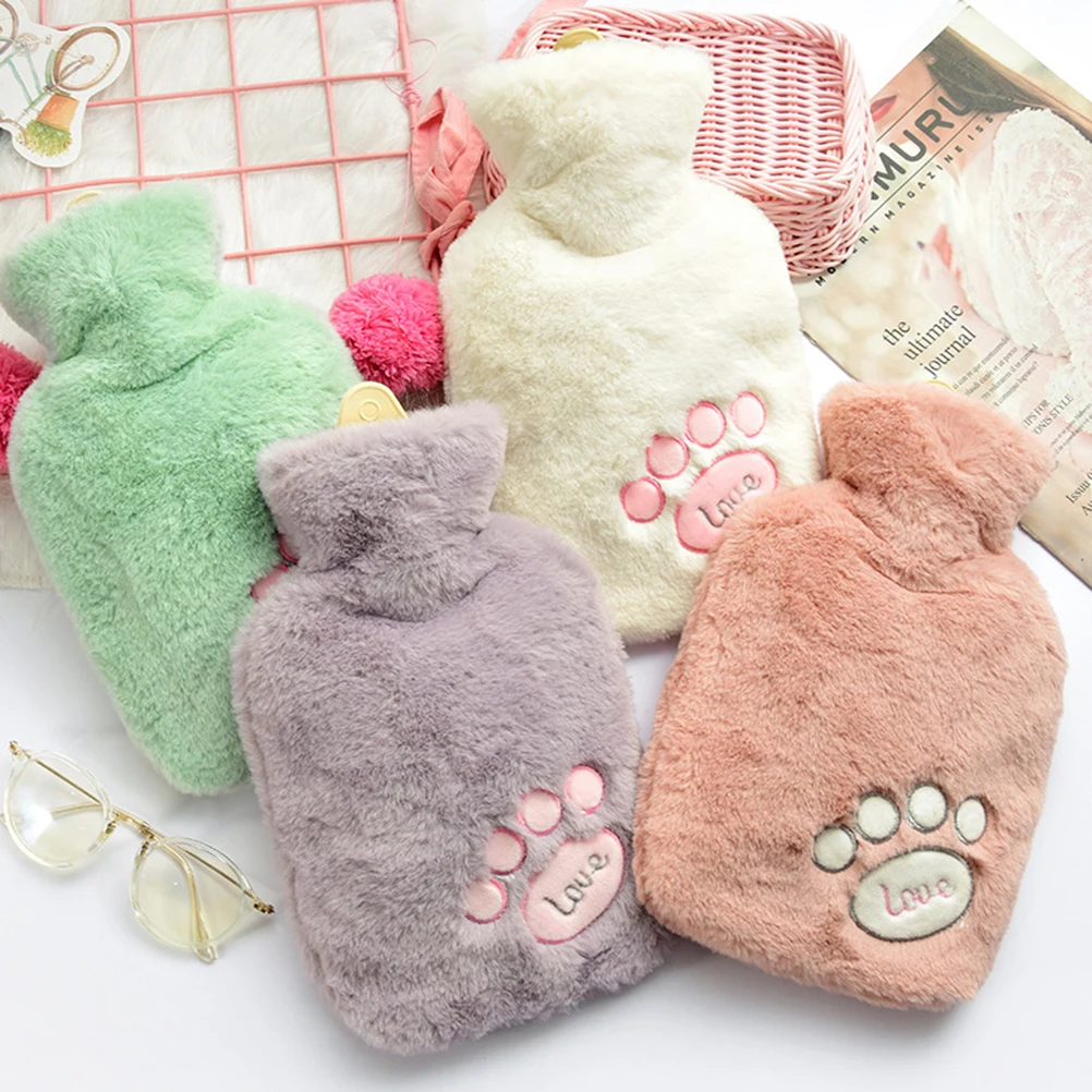 1000 мл милый мультяшный Кот коготь плюшевый мешок для грелки с крышкой