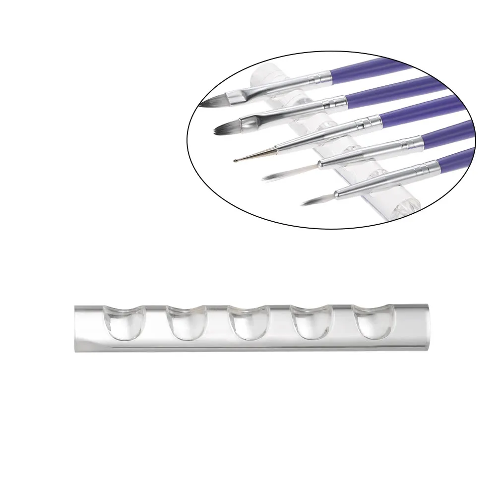 Инструмент для ногтей ручка щетка стойка прозрачный акриловый держатель 5 ручек