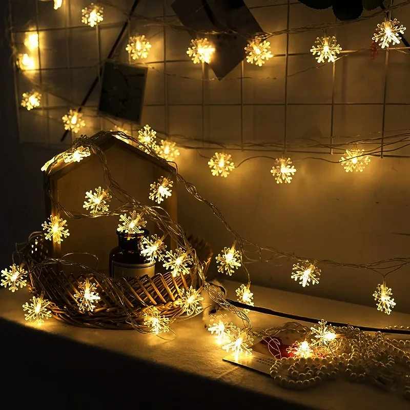 USB Батарея диск Снежинка Led Fairy светильник праздничного декора 1 5 м/3 м/4 M/6M/10M