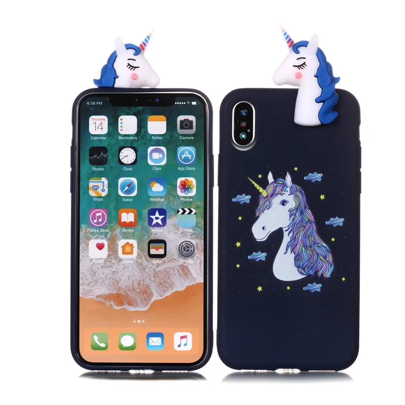 3D мягкий силиконовый чехол из ТПУ для iPhone SE 2020 5 5S с милой пандой единорогом кошкой