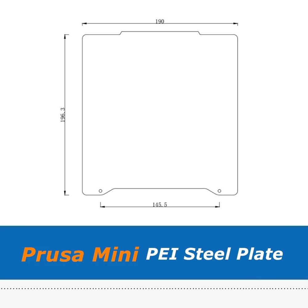 1pc prusa mini double sided textured pei spring steel plate powder coated pei build sheet for 3d printer parts free global shipping