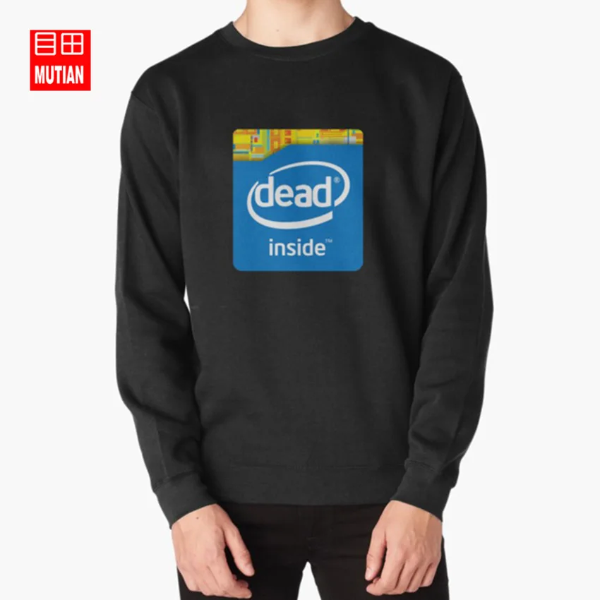 Толстовки с капюшоном «Dead Inside», иронические мемы, «dead inside», «kill me funny»