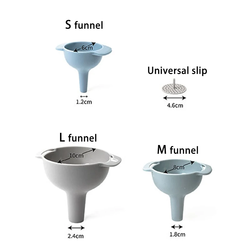 

4Pcs/Set 4-in-1 Funnels Set Funnel Strainer Oil Water Spices Wine Flask Portable PP Plastic Filter Kitchen Tools