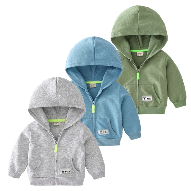 

Simple Hooded Boys Jacket Cotton Fall Clothes For Kids Toddler Sweatshirts Children's Coat Clothes