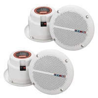 2 pair waterproof 25w full range marine boat ceiling wall speakers lawn garden water resistant install speaker