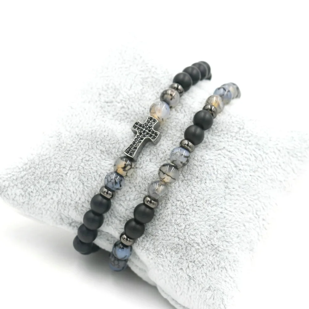 Браслеты из натурального матового камня ювелирные украшения ниток с бусинами 6