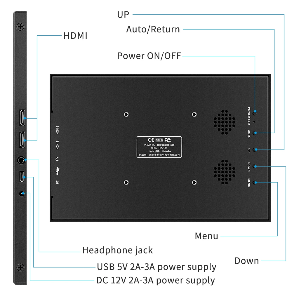 Портативный компьютерный монитор 10 1 дюйма сенсорный ЖК-монитор 2k IPS HDMI игровой 11 6