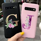 Чехол с цветочным рисунком для Samsung Galaxy S10 Plus  S10S10e, чехлы для телефонов с милыми буквами, Мягкая силиконовая задняя крышка для Samsung S10 S 10 S10 +