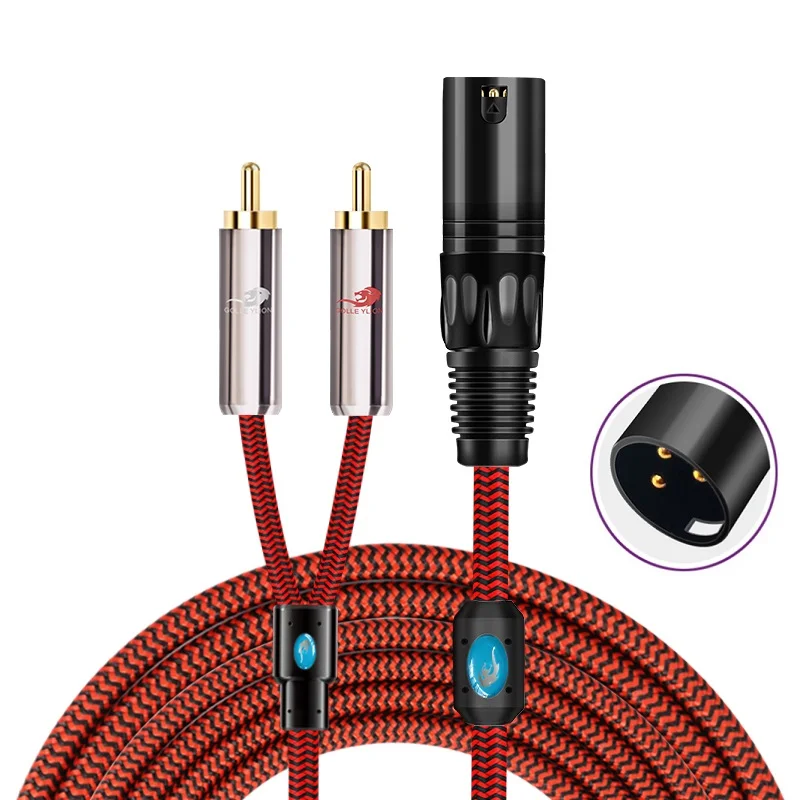 3-контактный XLR-двойной RCA-папа стерео аудиокабель для микрофона микшера