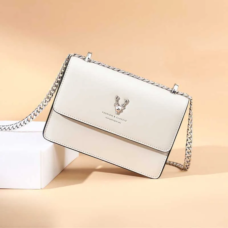 Сумка на плечо женская с цепочкой кожаный миниатюрный саквояж кросс-боди