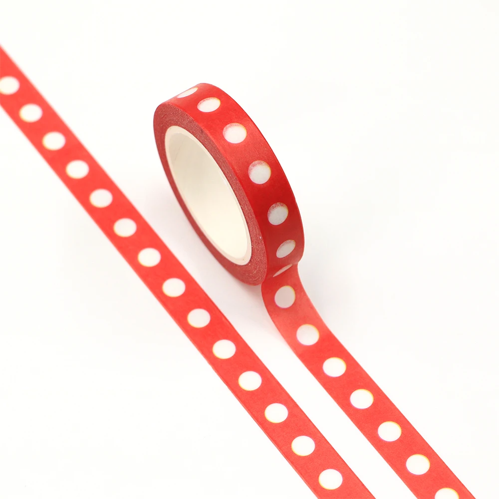 

10pcs/lot 10mm x 10m White dot red background Christmas washi tape Scrapbook Paper Masking Adhesive washi tape set