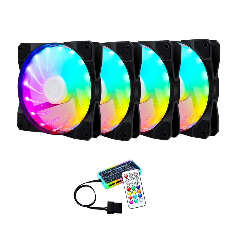 

12V 6Pin 15 LED Light RGB Gaming PC Computer Fan LED 120Mm CPU Cooler Fan RGB Computer Fans+Controller Set