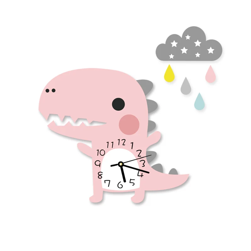 Настенные часы с мультипликационным динозавром тихие модные Мультяшные