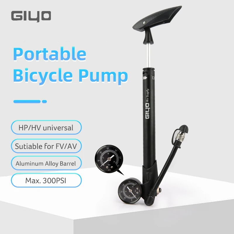 

Giyo GS-41P 300psi Bicycle Shock Pump MTB Fork / Rear Suspension Pump Bicycle Air Hand Pump With Pressure Gauge Bike Inflator