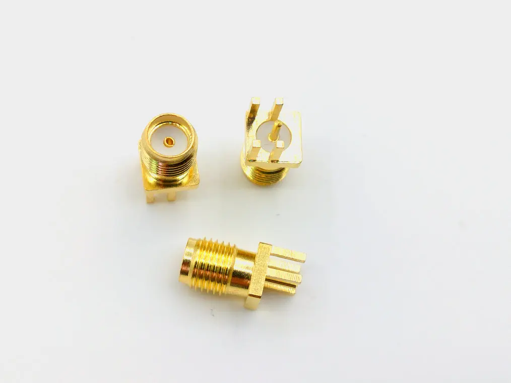 200 шт. золотистый гнездовой разъем SMA для пайки зажим печатной платы 1 6 мм кромное