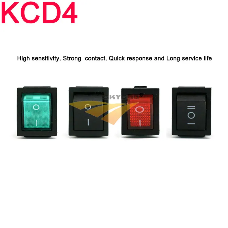 

KCD4 Rocker Switch ON-OFF/ON 2/3 Position 4PIN / 6PIN Electrical equipment With Light Power Switch Switch 16A 250V/20A 125VAC