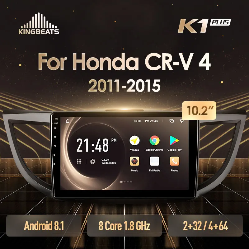 KingBeats штатное головное устройство for Honda CRV CR-V 4 RM RE 2011 2012 2013 GPS Android 8.1 автомагнитола на андроид магнитола для Хонда ЦРВ ЦР-В 4 автомобильная мультимедиа Octa Core 8 core*1.8G DDR4 2G ROM