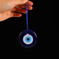 1pc blue lampwork glass turkish evil eye charm pendant tassel car craft decoration pendant car interior decor