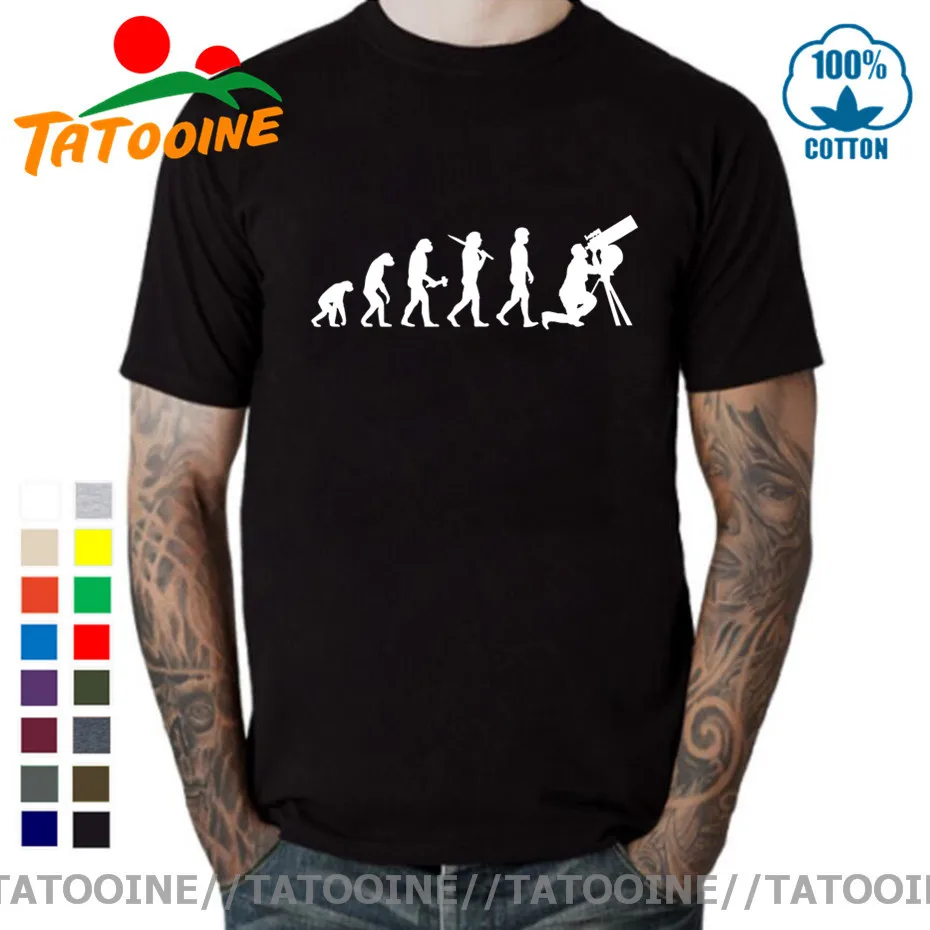 

Забавная футболка Tatooine для астрономической эволюции, Мужская футболка с телескопом для космических исследований, футболка в подарок