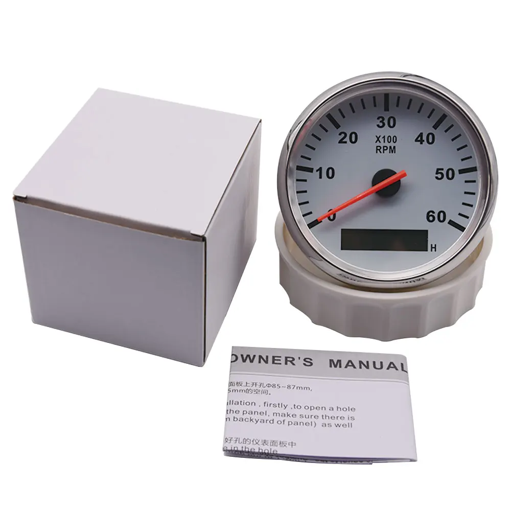 85 мм лодка с тахометром автомобильный Морской Тахометр 8000 об/мин ЖК песометром