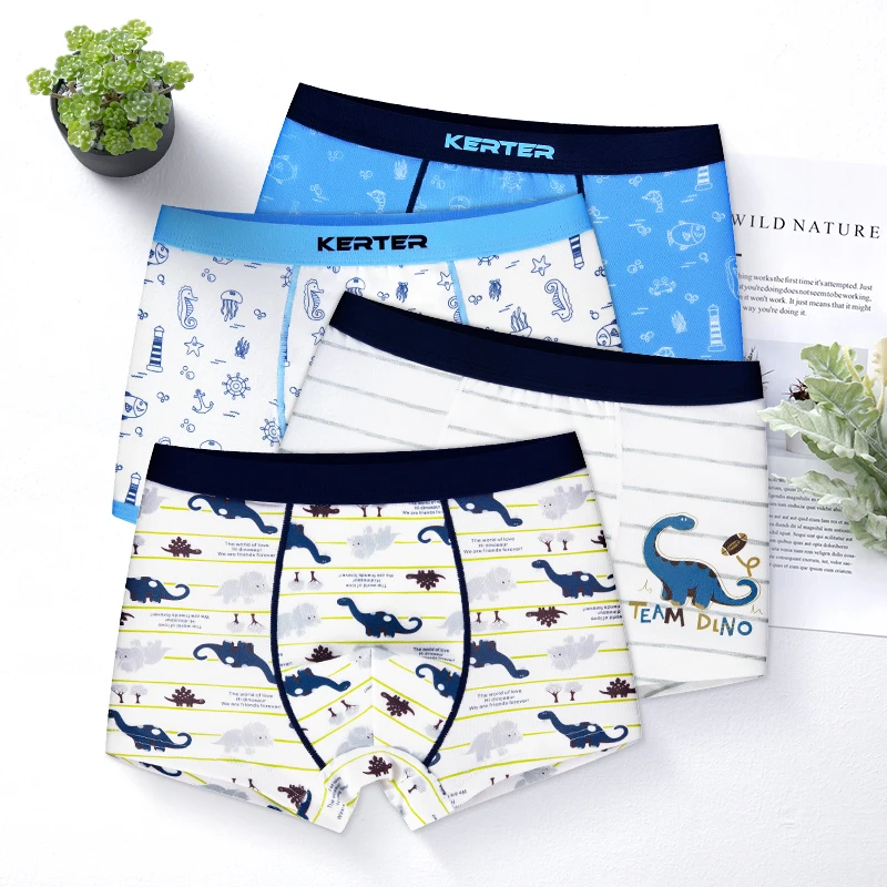 Хлопковые трусы для мальчиков нижнее белье с мультяшным рисунком боксеры