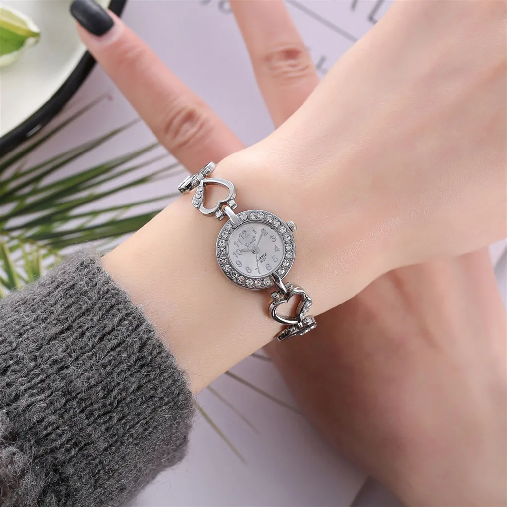 

Diamond Quartz Watch Heart Shape Stainless Steel Band Ladies Wristwatch Montre Femme Relogio Feminino Reloj Mujer Drop Ship