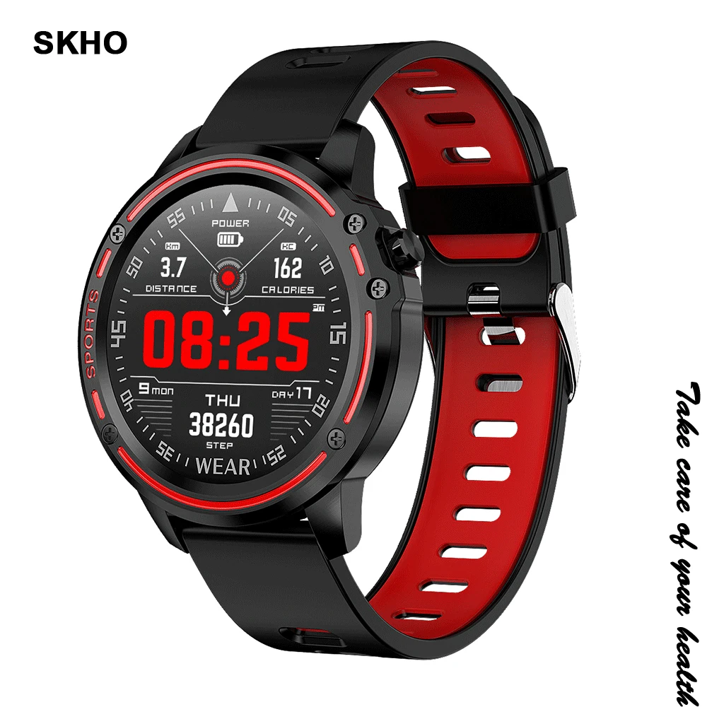 SKHO L8 ECG + PPG Смарт часы с пульсометром IP68 Водонепроницаемый 1 22 дюймов полный