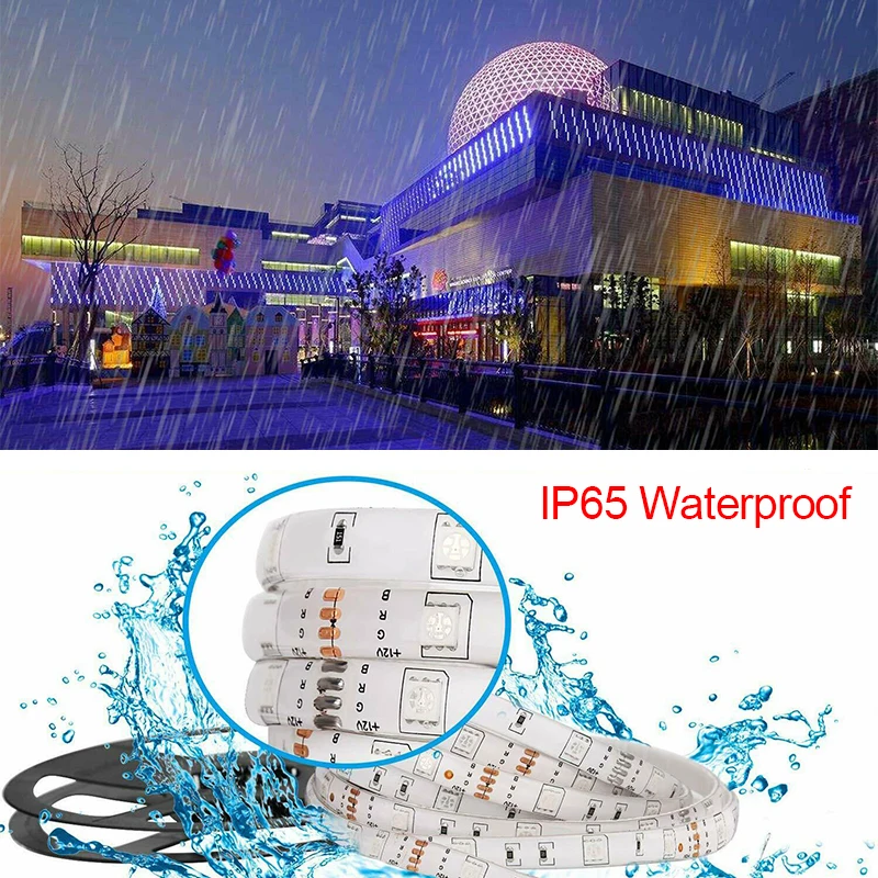 Гибкая лента 5 м 150 светодиодный RGB Солнечный открытый Водонепроницаемый полосы