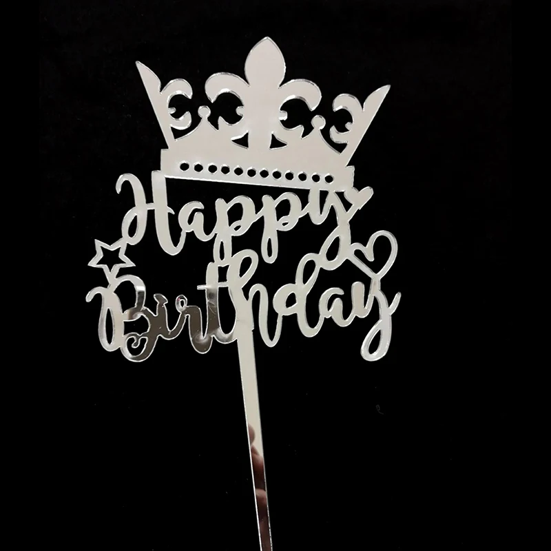 

Acrylic Rose Gold Happy Birthday Cake Topper Pink Gold Mirror Acrylic Cake Topper For Girls Birthday Party Cake