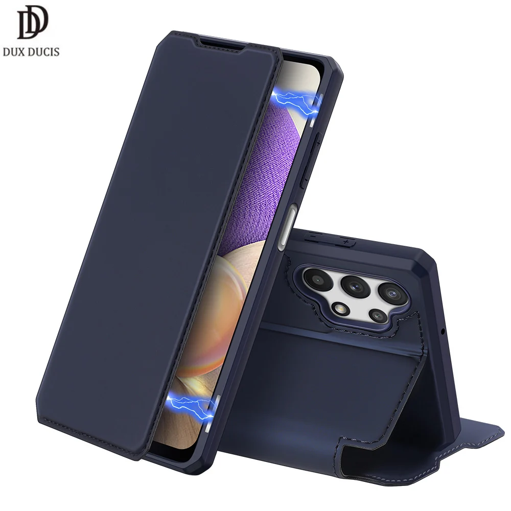 

For Samsung Galaxy A32 5G DUX DUCIS Skin X Series Luxury Leather Wallet Case Flip Case Magnetic Closure Super Soft card slot