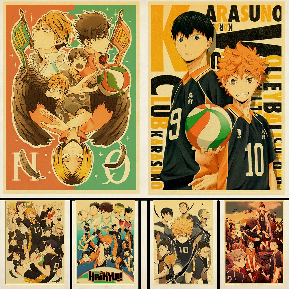 Винтажное Японское Аниме Haikyuu! Ретро постер крафт-бумага высокое качество
