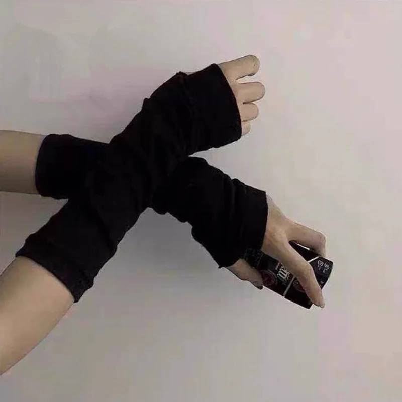 Перчатки без пальцев аниме полосатые женские ажурные спортивные эмо сетчатые