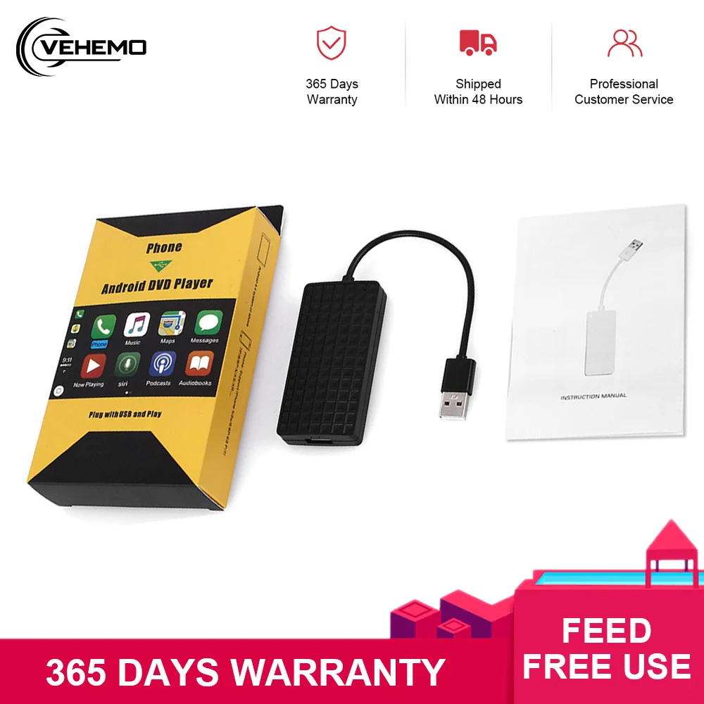 Автомобильный адаптер VEHEMO Carplay для Android комплект подключения к Apple навигации MP5