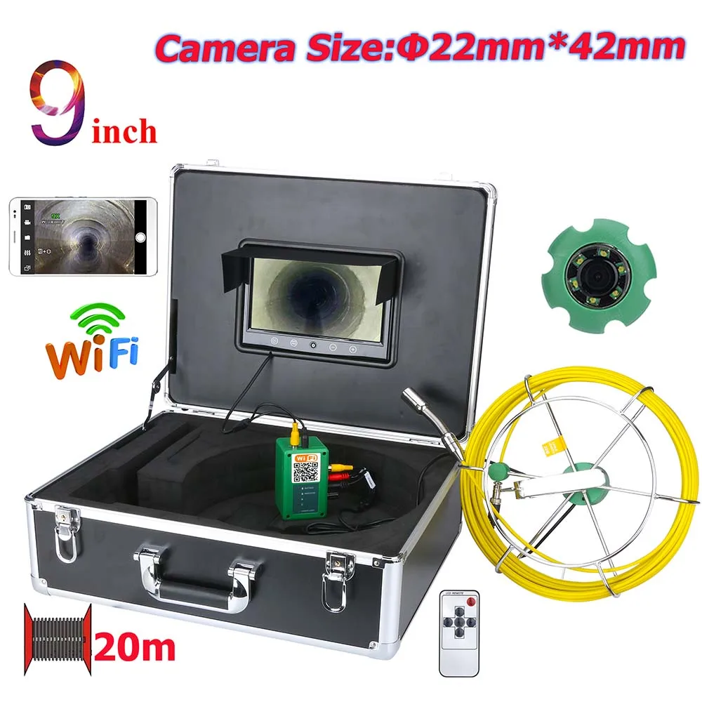 DHL Бесплатная 20/50 WIFI труба инспекционная видеокамера 22 камера DVR IP68 сливной
