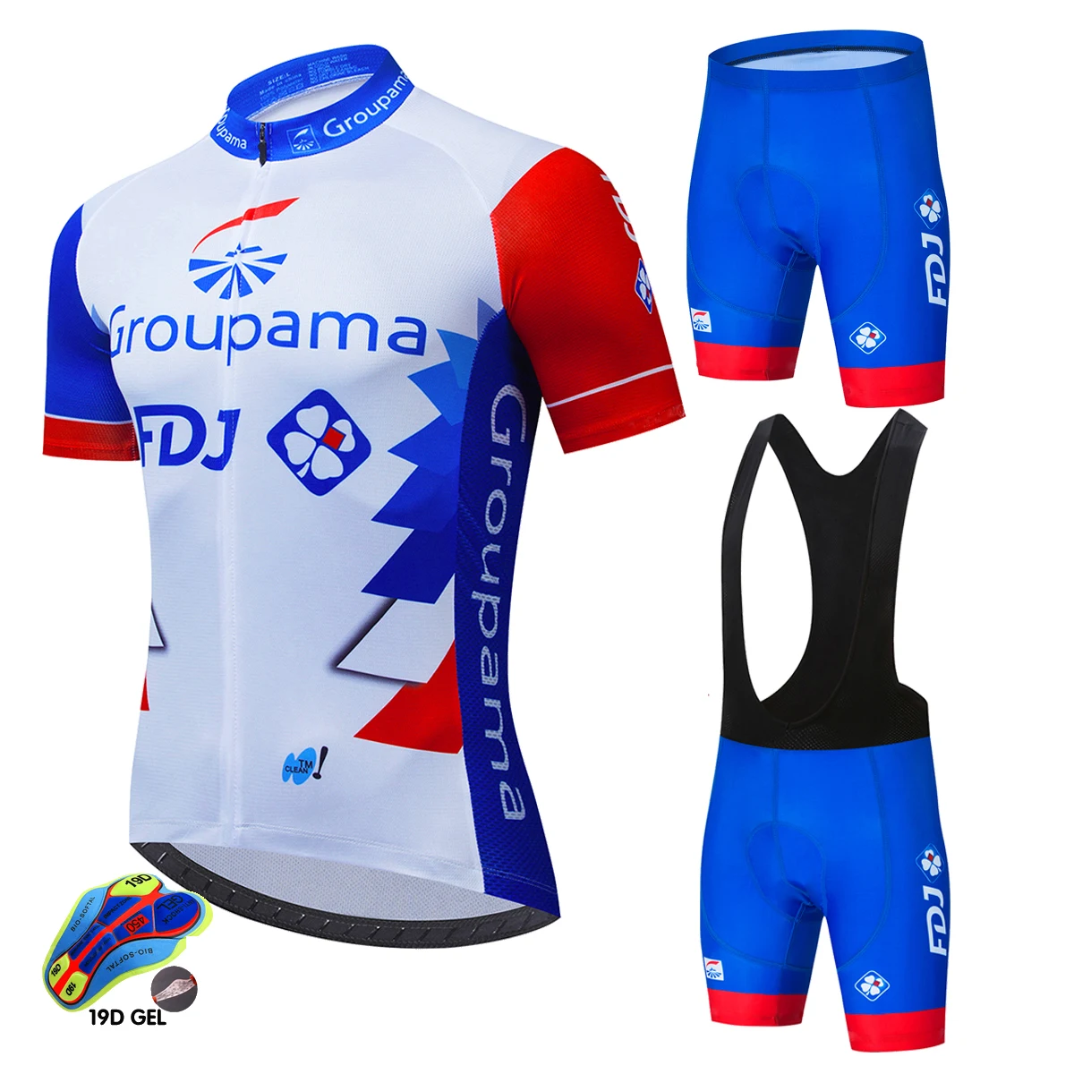 2021 профессиональная команда FDJ Велоспорт Джерси 19D нагрудник комплект