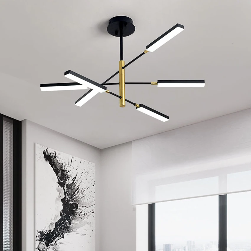 Современный акриловый абажур с регулируемой яркостью разветвленная Люстра для