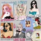 Термотрансферные наклейки с надписью Sexy beauty для одежды, печатные наклейки, печатные украшения, моющиеся аксессуары для одежды, нашивки