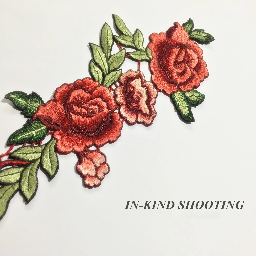 Роза Вышитые нашивки цветы стикер одежда Parches Para La Ropa аппликации вышивка цветок
