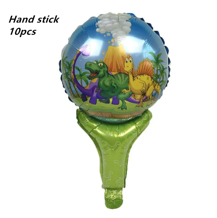 10pcs balloon Вечерние товары, 1 шт., для детей, динозавр, милый динозавр, тема, украшение, головной убор для дня рождения, герой, шляпа с эластичной лентой - Цвет: 10pcs balloon