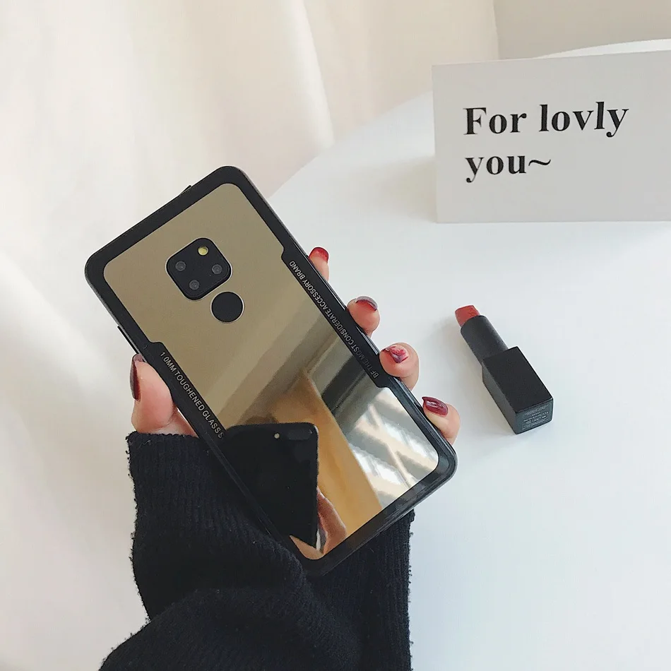Для huawei P20 Lite P20 Pro Жесткий акриловый чехол s роскошный зеркальный чехол для телефона для huawei P30 Lite P30 Pro милый 3D чехол с рогом дьявола