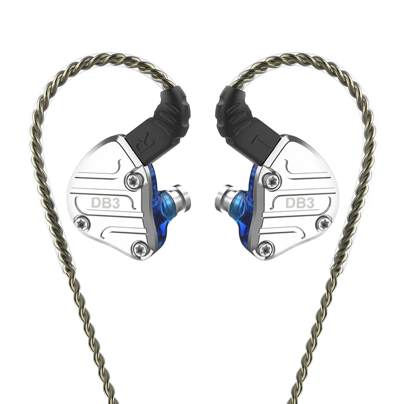 NICEHCK DB3 1BA+ 2DD Hybrid 3 драйвера в ухо наушники для бега спортивные наушники Hi-Fi гарнитура вкладыши IEM DJ сценический NICEHCK NX7/F3 - Цвет: Blue no mic