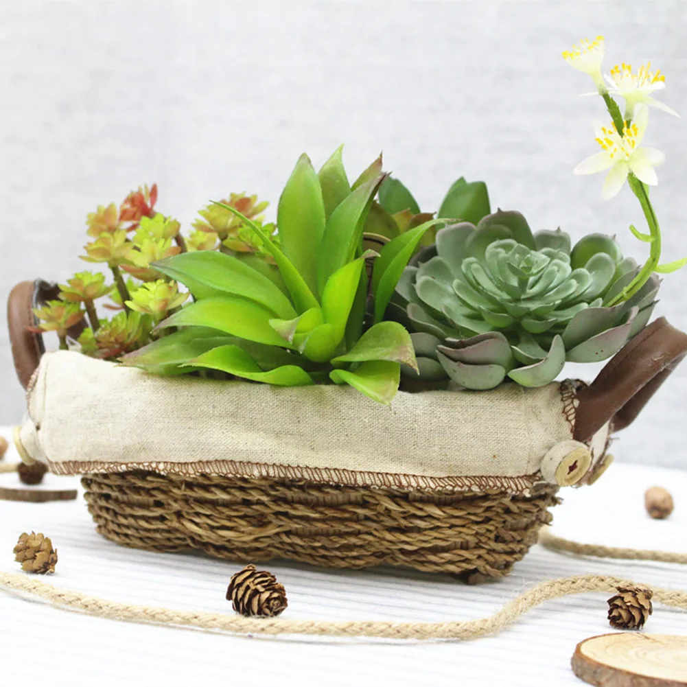 Плетеная корзина для цветов с двумя боковыми ручкой и Премиум Ткань из льна