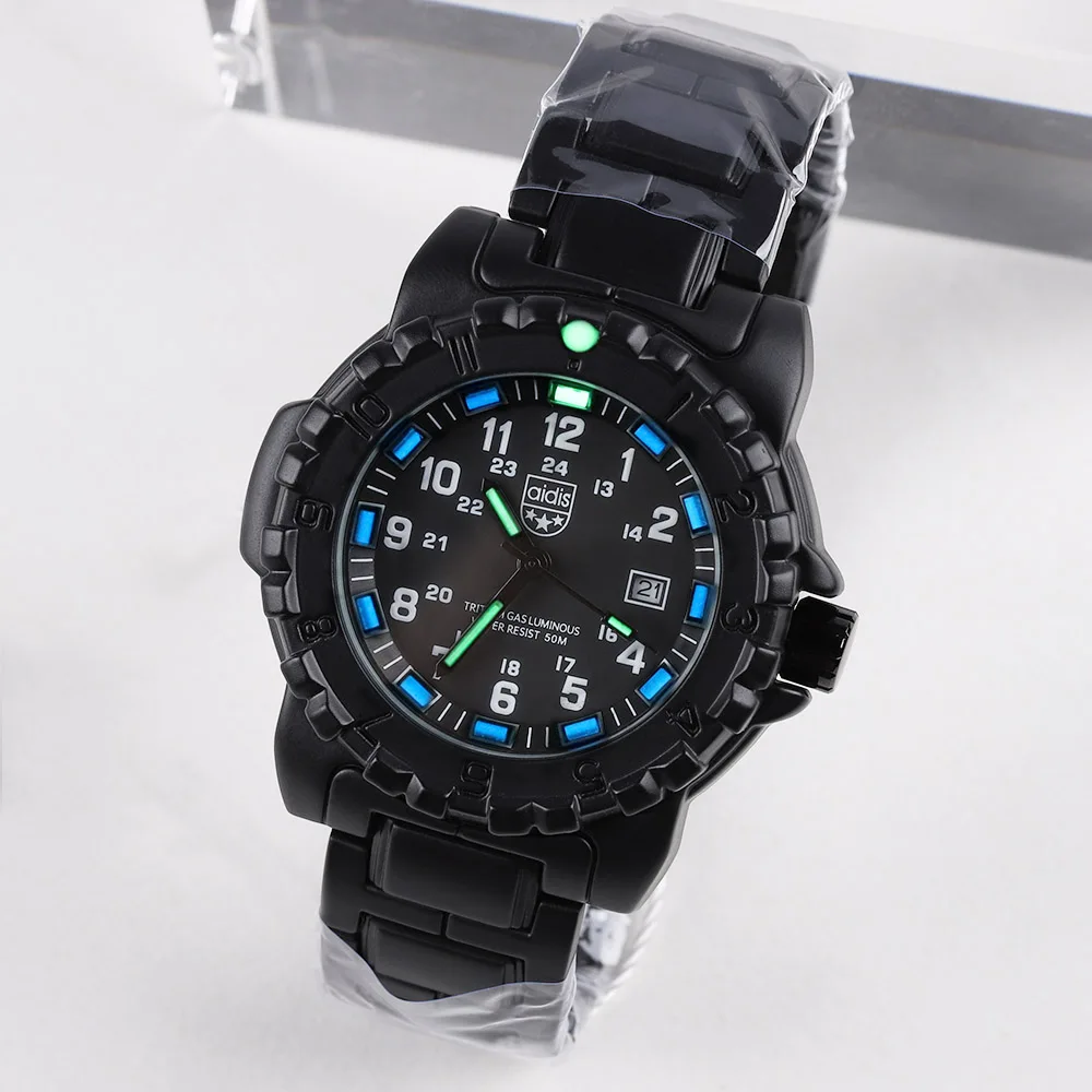 

Военные мужские водонепроницаемые часы 50 м Водонепроницаемая светильник ка кварцевые наручные часы мужские светящиеся спортивные часы