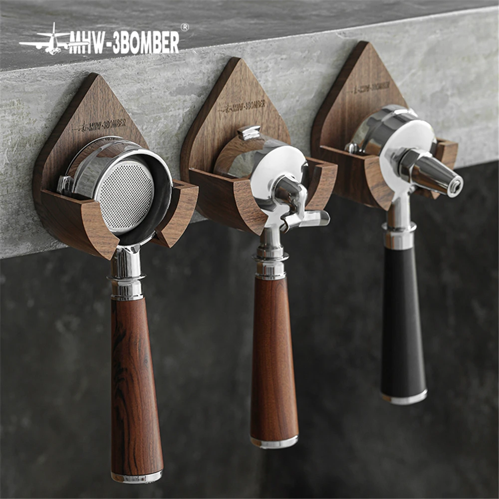 

Coffee Portafilter Wall Rack Wood Espresso Coffee Filter Holder 51MM/53MM/58MM Tamper Wall Mounted Rack Coffee Tools