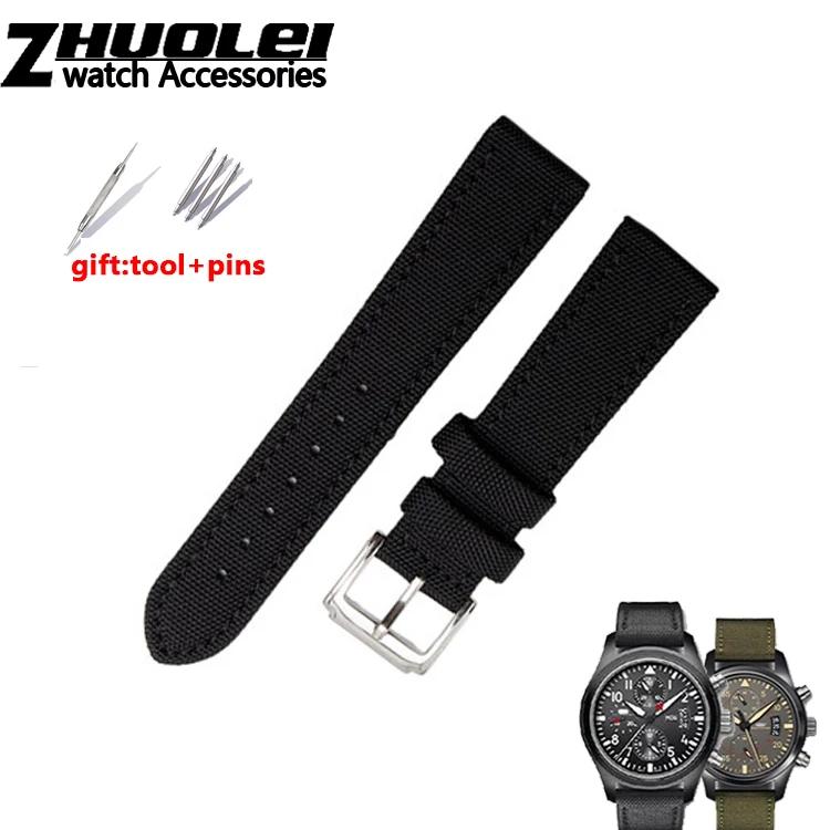 Для SKX007 SKX009 браслет нейлоновый Холст Прочный Спортивный мягкий ремешок для часов удобная кожаная подкладка ремешок для часов 18 мм 20 мм 22 мм - Цвет ремешка: black