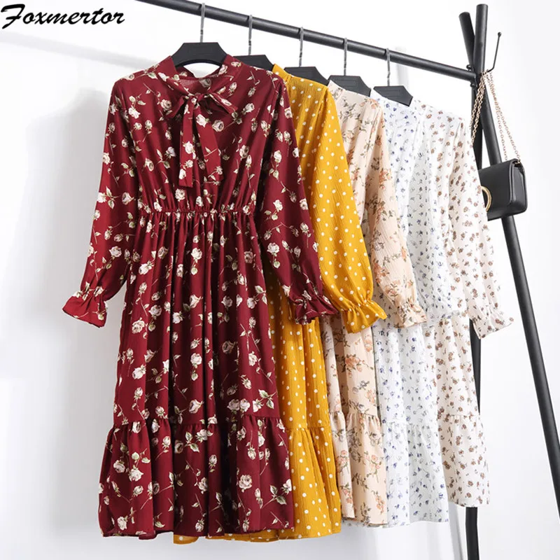 2021 летнее корейское шифоновое женское платье элегантное дамское винтажное до